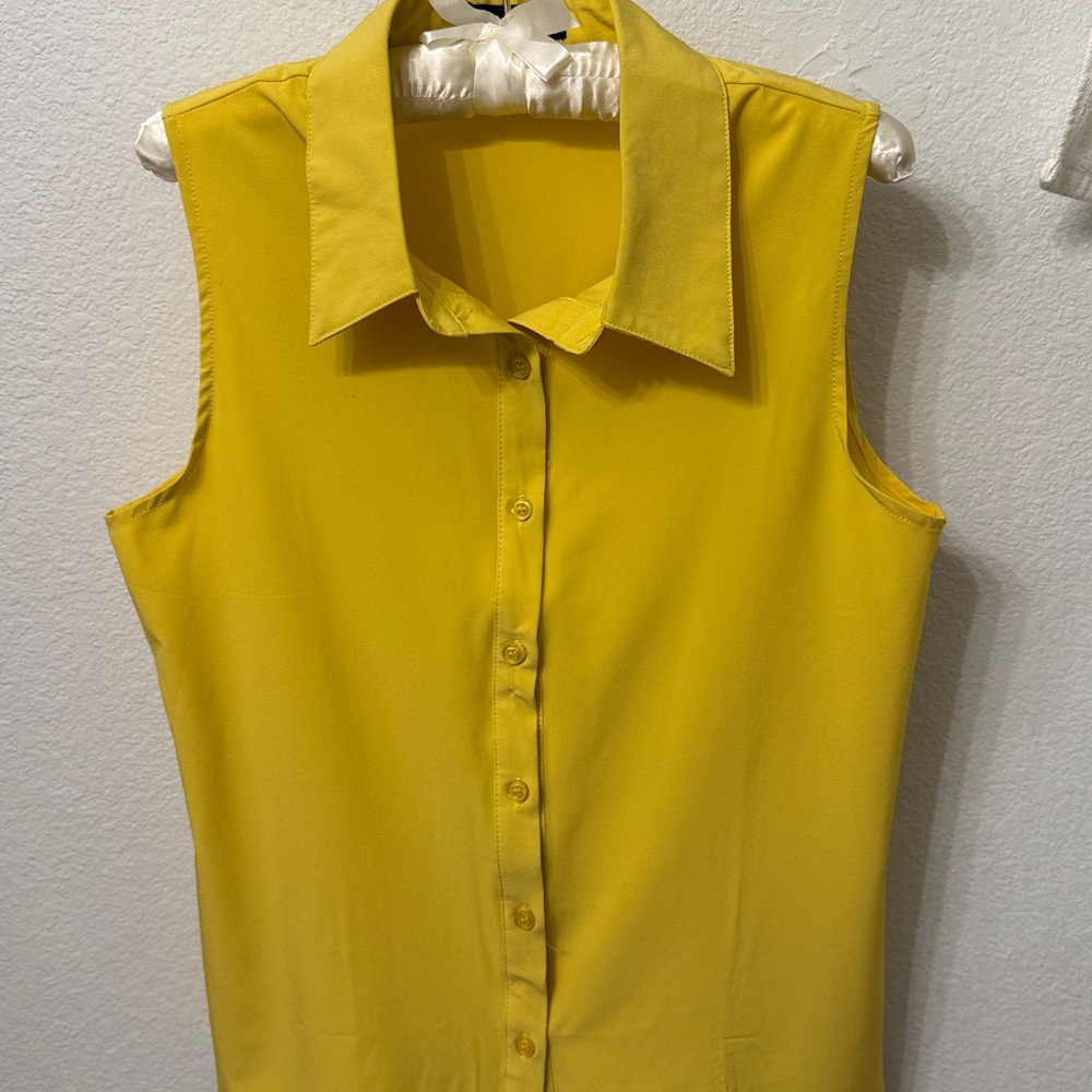 Women’s Yellow Button-Down Shirt - Picture 2 of 5